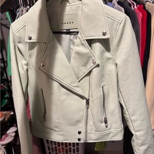 Blank NYC Green Leather Jacket Asymmetrical Zipper